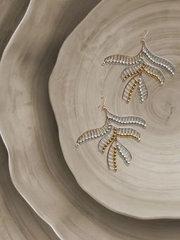 Suhani Pittie - Multi-Color Palm Palindrome Gold and Silver Earrings