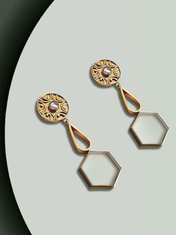 Suhani Pittie - White Sumerian Solstice 22K Gold Plated Earrings