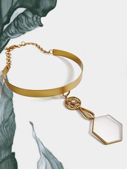 Suhani Pittie - White Axl Ice 22K Gold Plated Choker