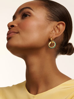 Ted Baker - Turquoise Double Logo Link Drop Earrings