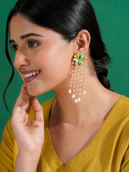 Teejh - Chamak Chalo Light and Dark Green Truck Art Earrings