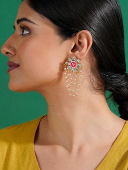 Teejh - Dekho Magar Pyaar Se Light Pink and Fuchsia Pink Truck Art Earrings