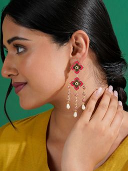 Teejh - Tera Fitoor Fuchsia Pink Truck Art Earrings