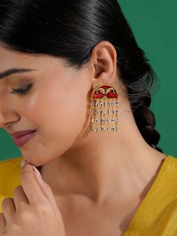 Teejh - Choli Ke Peeche Maroon Art Earrings