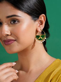 Teejh - Param Sundari Green Truck Art Earrings