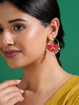 Teejh - Param Sundari Fuchsia Pink Truck Art Earrings