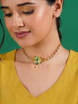 Teejh - Horn Ok Please Green Truck Art Necklace