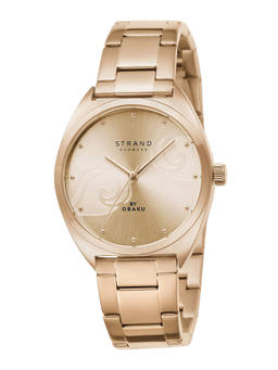 Strand by Obaku - Tide Rosette Rose Gold Dial Quartz Watch For Women (S719LXVVSV)