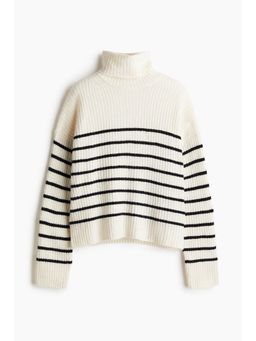H&M - Women White Oversized polo-neck jumper