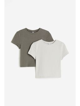 H&M - Women Green 2-pack cropped T-shirts