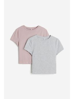 H&M - Women Grey 2-pack cropped T-shirts