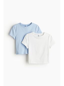 H&M - Women Blue 2-pack cropped T-shirts