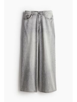 H&M - Women Grey Baggy Wide Low Jeans