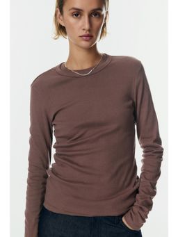 H&M - Women Brown Long-sleeved jersey top