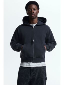 H&M - Men Grey Oversized Fit Zip-through hoodie