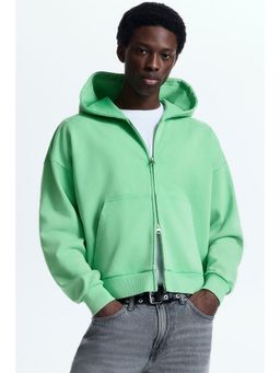 H&M - Men Green Oversized Fit Zip-through hoodie