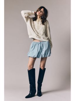 H&M - Women Beige Motif-detail sweatshirt