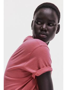 H&M - Women Pink Cotton T-shirt