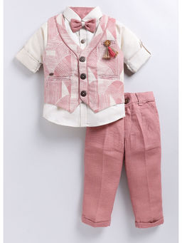 Little Collars - Aesthetically Elegant Rose Pink Waistcoat Formal Jacket Set (Set of 5)