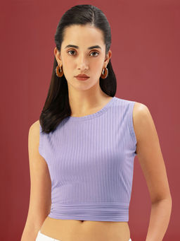 Martini - Purple Back Overlap Crop Top