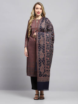 Monte Carlo - Womens Printed Navy Blue Shawl