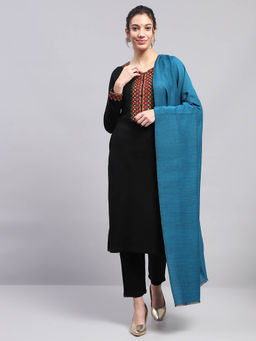 Monte Carlo - Womens Solid Blue Reversible Shawl