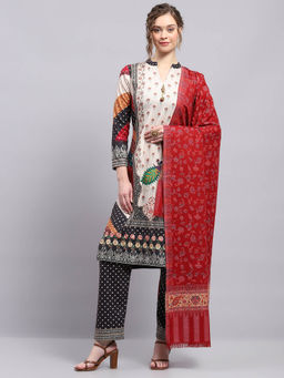 Monte Carlo - Womens Self Design Maroon Shawl