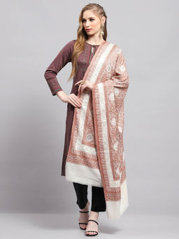 Monte Carlo - Womens Printed Brown Shawl