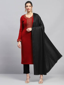 Monte Carlo - Womens Solid Black Reversible Shawl