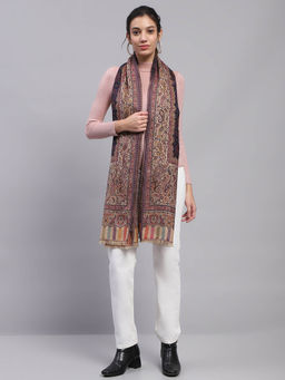 Monte Carlo - Womens Printed Beige Stole