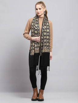 Monte Carlo - Womens Printed Black Stole