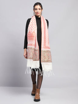 Monte Carlo - Womens Printed White Stole