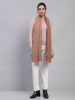 Monte Carlo - Womens Self Design Beige Stole