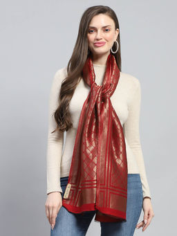 Monte Carlo - Womens Self Design Maroon Stole