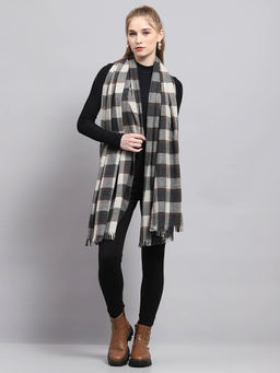 Monte Carlo - Womens Checkered Grey Stole