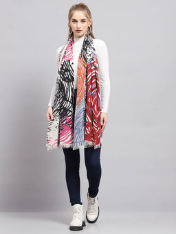 Monte Carlo - Womens Printed Multi-Color Stole