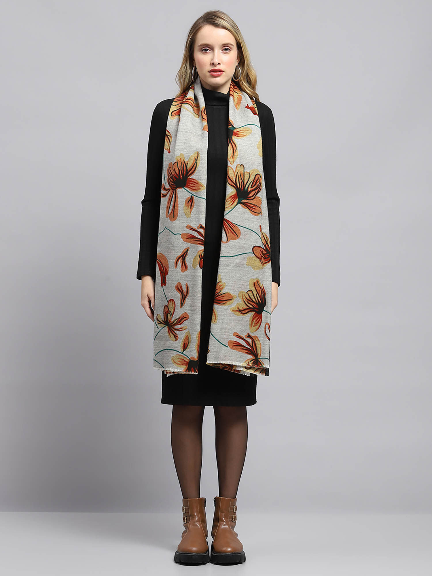 monte carlo Womens Printed Grey Stole-picture-26