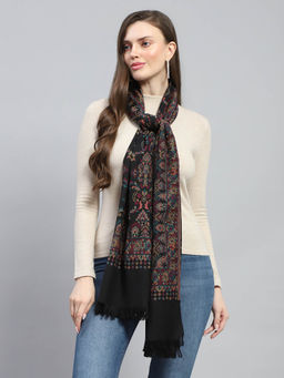 Monte Carlo - Womens Printed Black Stole