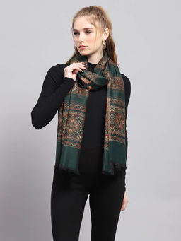 Monte Carlo - Womens Printed Green Stole