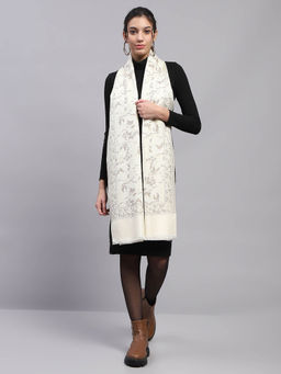 Monte Carlo - Womens Printed Cream Stole