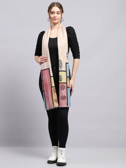 Monte Carlo - Womens Printed Beige Stole