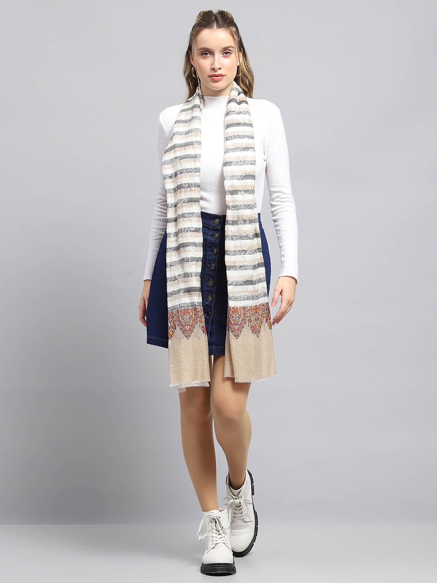 monte carlo Womens Printed Beige Stole-picture-19