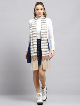 Monte Carlo - Womens Printed Beige Stole