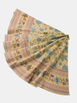 Fabindia - Blue Cotton Printed Round Table Cover 4 Seater