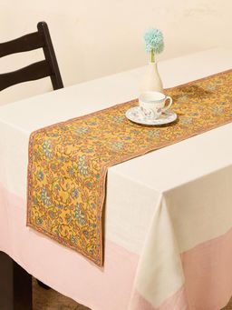 Fabindia - Yellow Cotton Printed Taamisra Table Runner