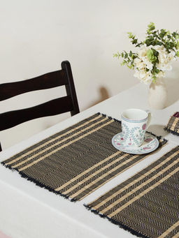 Fabindia - Black Natural Fibre Mat (Pack of 6)