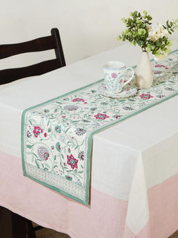 Fabindia - Green Cotton Hand Block Printed Gulbagh Runner