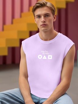 Bewakoof - Men's Purple Squid Game 456 Graphic Printed Boxy Fit Vest