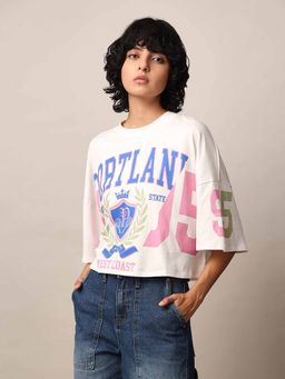 ONLY - White Printed T-Shirt