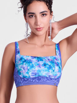 Enamor - Womens Nylon Blend Wire Free Casual Padded Bra - Blue